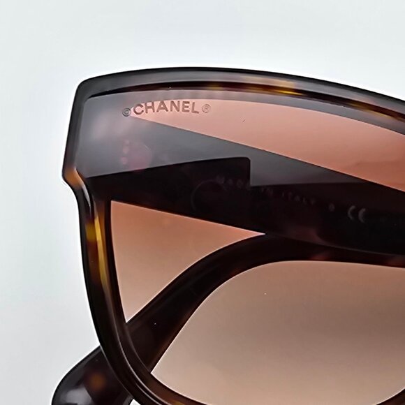 Chanel 5386 C. 714/S5 Tortoise Frame Lens Brown Gradient Sunglasses w/ Case 60mm